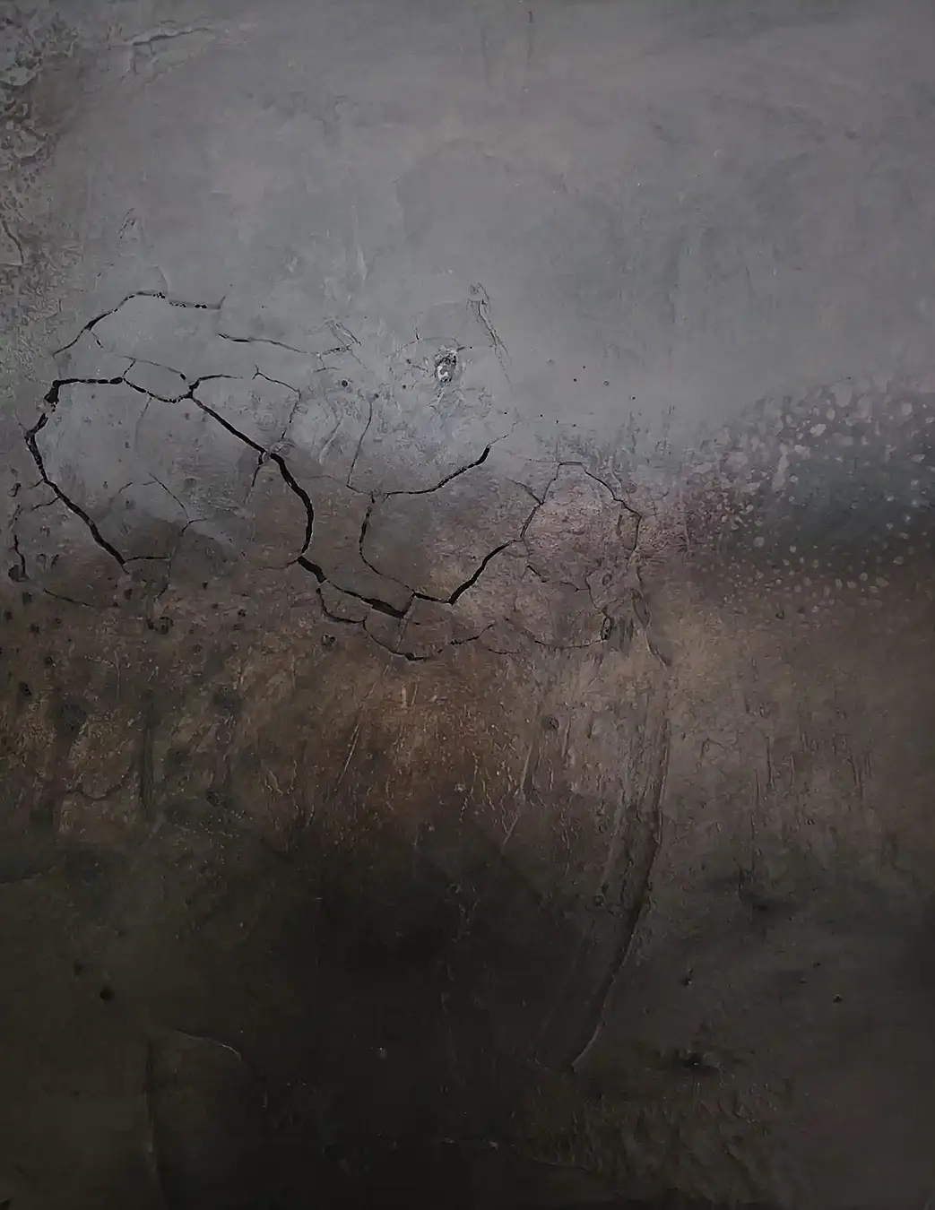 Nebel steigt auf, Acryl-Struktur auf Leinwand, 40 × 50 cm, 2022 – © Erika Müller, emarelleart.ch