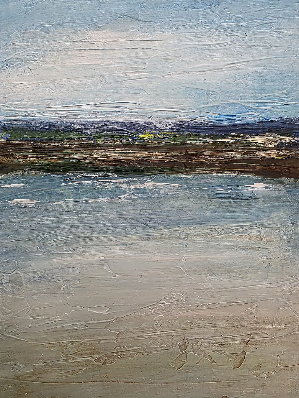 Wasser 4, Acryl-Struktur auf Papier, 23 × 30 cm, 2026 – © Erika Müller, emarelleart.ch