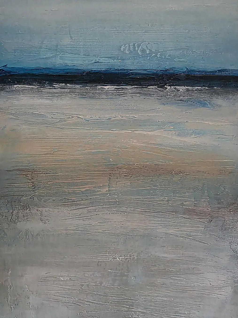 Wasser 6, Acryl-Struktur auf Papier, 23 × 30 cm, 2026 – © Erika Müller, emarelleart.ch