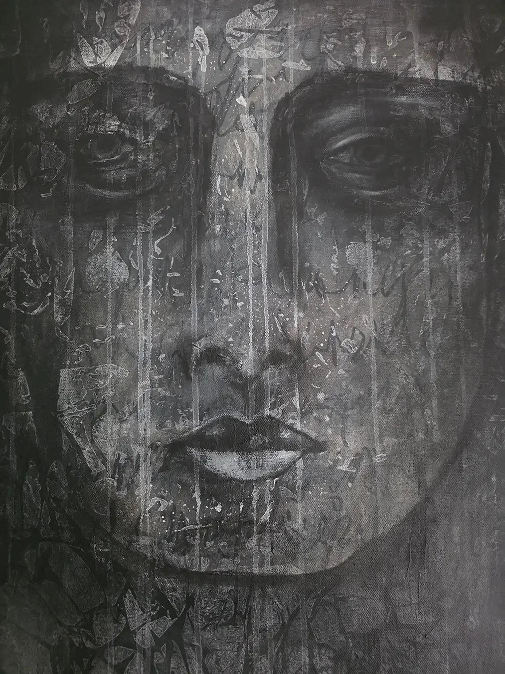 Nachdenklich, Acryl auf Leinwand, 40 × 50 cm, 2025 – © Erika Müller, emarelleart.ch